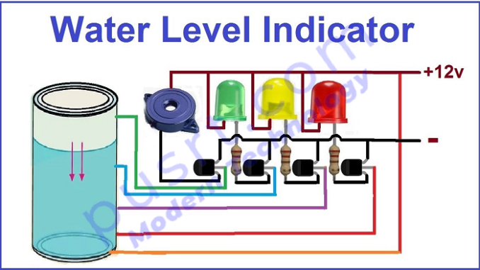 water level indicator using transistors